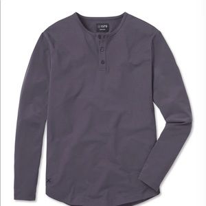 Dark Gray Elongated Henley Long sleeve